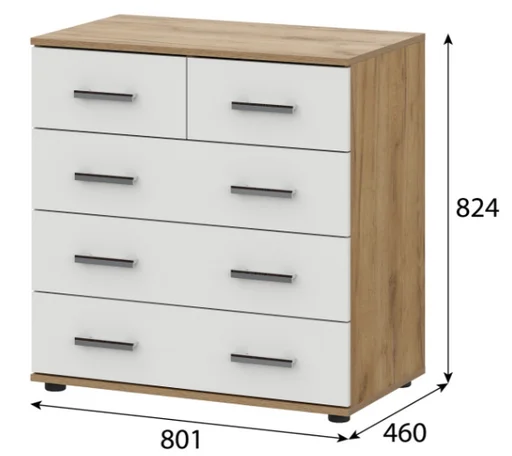 Комод GreenMebel КМ 33 80.1x46x82.4см бело-коричневый