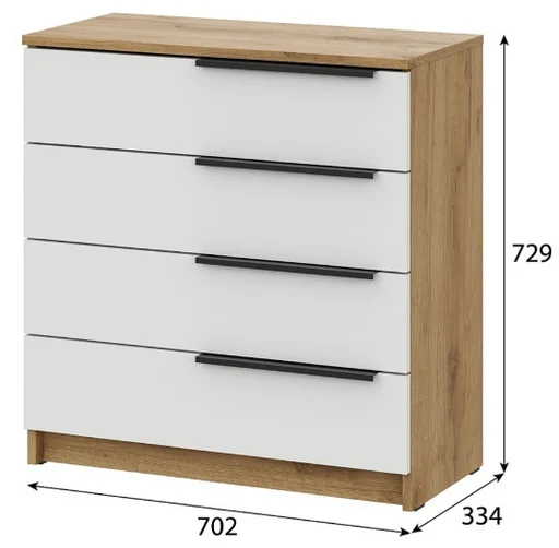 Комод GreenMebel КМ-26 70.2x33.4x72.9см бело-коричневый
