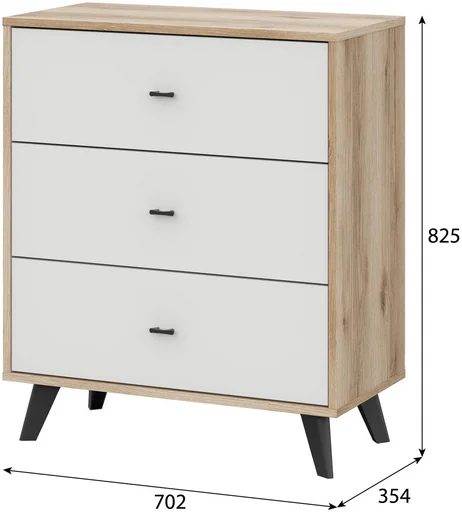 Комод GreenMebel КМ-18 70.2x35.4x82.5см бело-коричневый