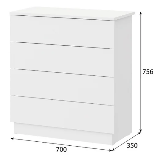 Комод GreenMebel КМ 4 70x35x75.6см белый