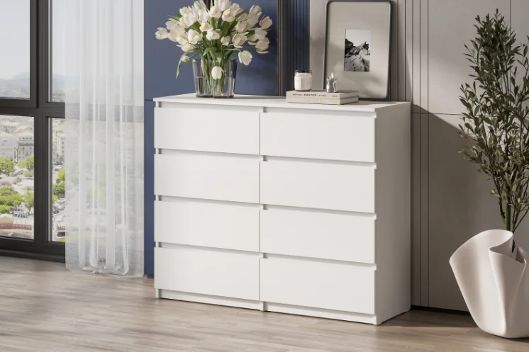 Комод GreenMebel Люмо 8Я 120.40x40x99см белый купить,54990