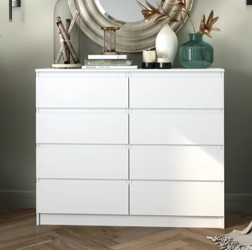 Комод GreenMebel Люмо 8Я 120.40x40x99см белый купить,54990