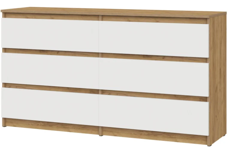 Комод GreenMebel Люмо КМ-6Я 138.1x39x75.4см бело-коричневый