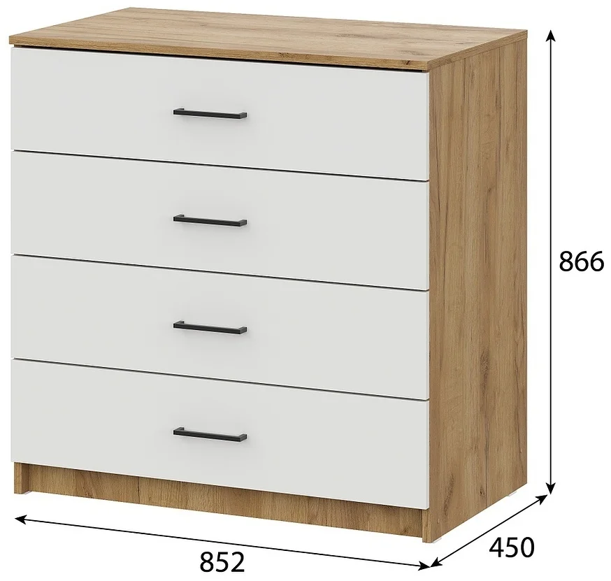 Комод GreenMebel КМ-29 85.2x45x86.6см бело-коричневый купить,36990