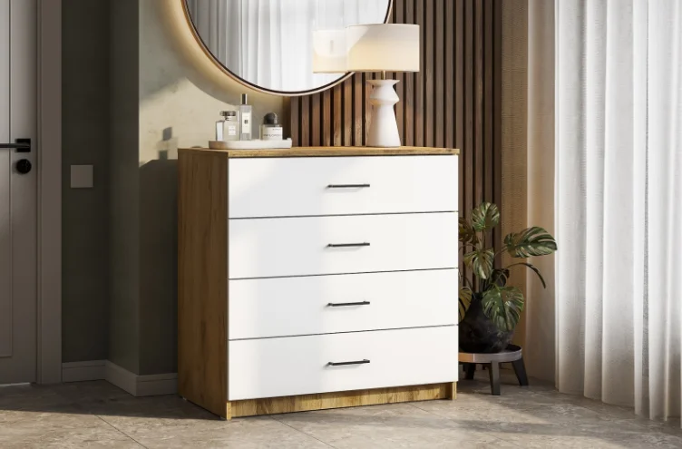 Комод GreenMebel КМ-29 85.2x45x86.6см бело-коричневый купить,36990