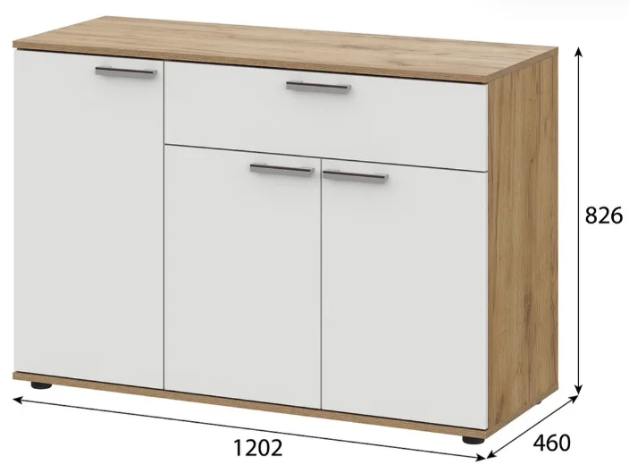 Комод GreenMebel КМ-28 120.2x46x82.6см белый купить,NaN