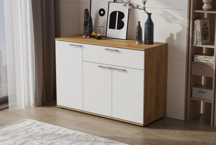 Комод GreenMebel КМ-28 120.2x46x82.6см белый купить,NaN