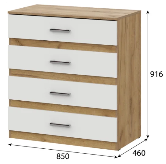 Комод GreenMebel КМ-30 85x46x91.6см бело-коричневый купить,37990