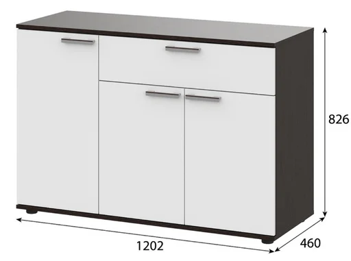 Комод GreenMebel КМ-28 120.2x46x82.6см темно-коричневый