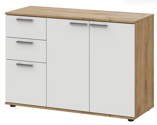 Комод GreenMebel КМ-27 120.2x46x82.6см бело-коричневый