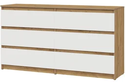 Комод GreenMebel Люмо КМ-6Я 138.1x39x75.4см бело-коричневый