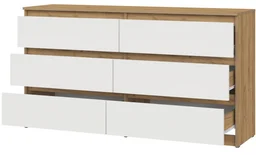 Комод GreenMebel Люмо КМ-6Я 138.1x39x75.4см бело-коричневый