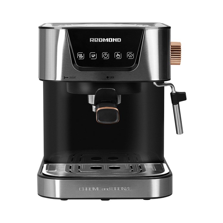 Кофеварка Redmond RCM-CBM1514 черно-серебристая