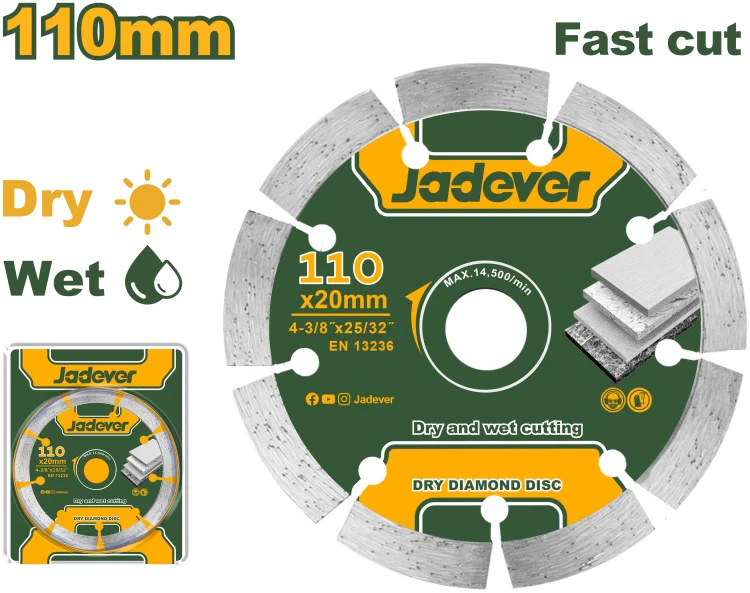 Диск отрезной алмазный Jadever JDDC1K01 110x22.2х7.5мм