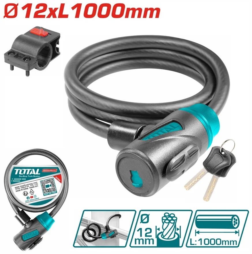 Замок Total TBK11210 100см черный