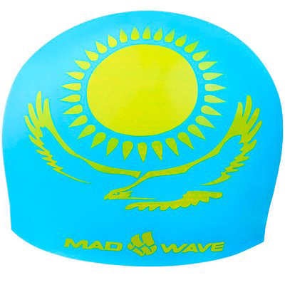 Шапочка для плавания Madwave Kazakhstan azure синяя купить,NaN