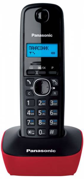 Радиотелефон Panasonic KX-TG1611RUR черно-красный