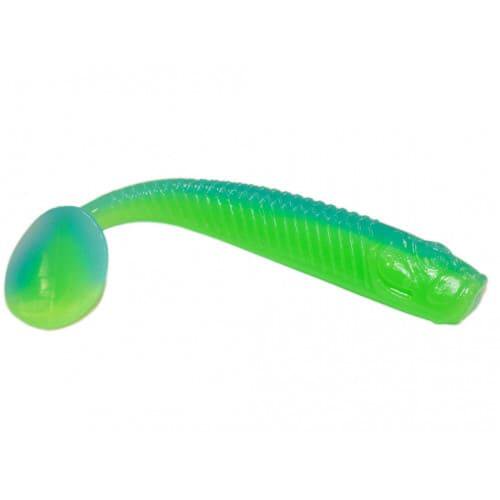 Силиконовая приманка Pro Baits Krokodile 100мм зелено-голубая купить,NaN