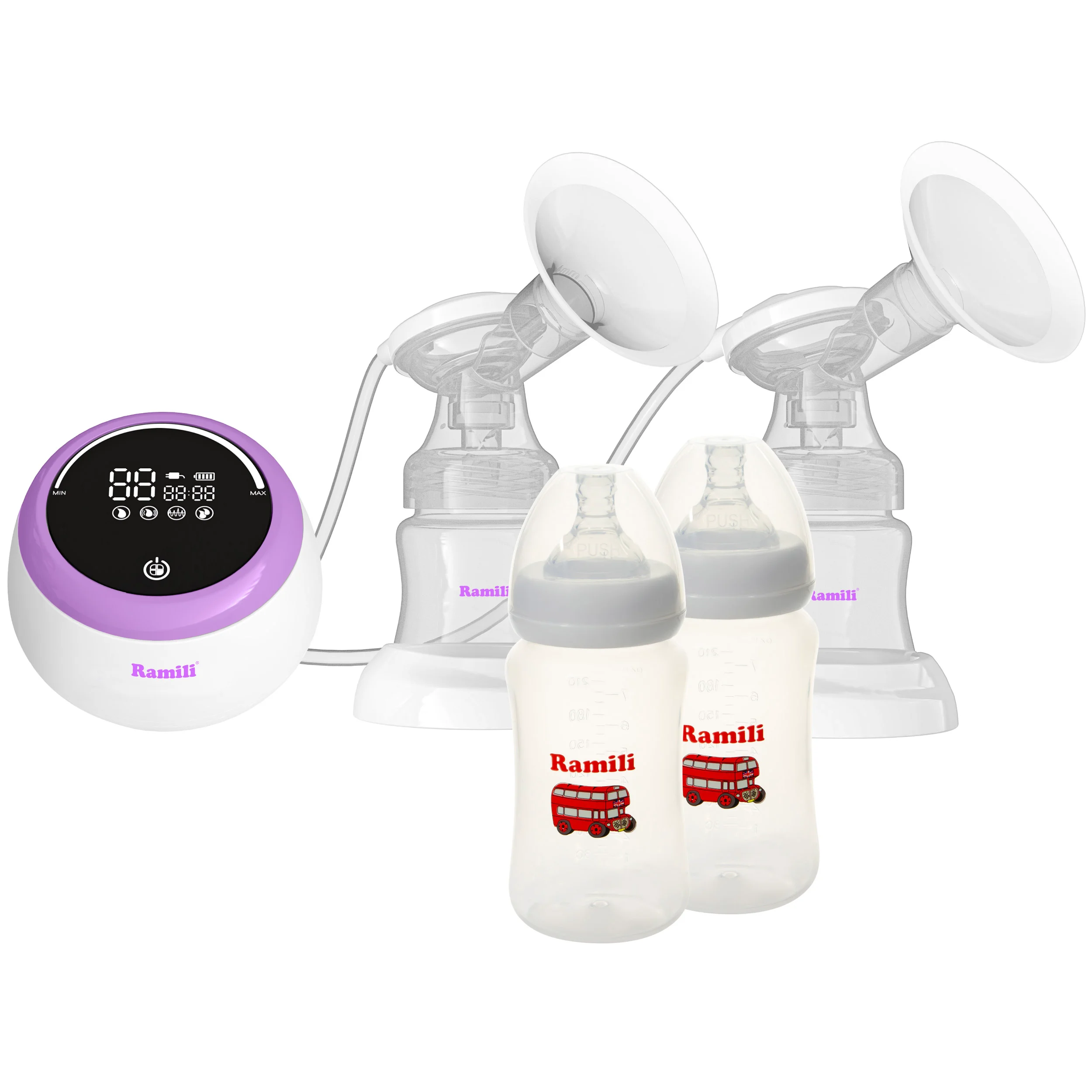 Молокоотсос Ramili SE450 с двумя дополнительными бутылочками 