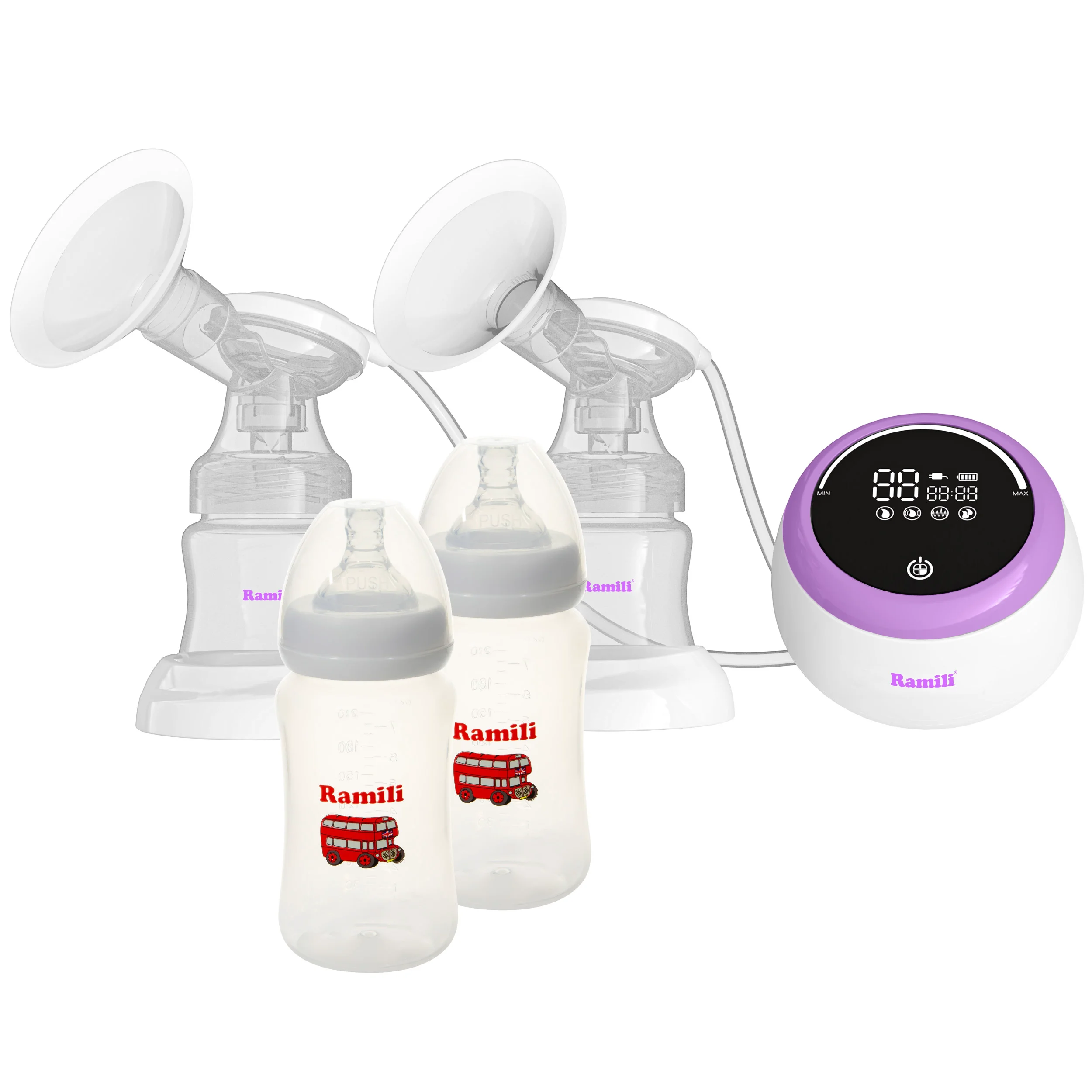 Молокоотсос Ramili SE450 с двумя дополнительными бутылочками - ForteMarket Молокоотсос Ramili SE450 с двумя дополнительными бутылочками купить,0