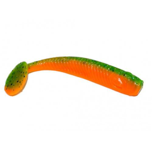 Силиконовая приманка Pro Baits Krokodile 100мм оранжево-зеленая купить,NaN