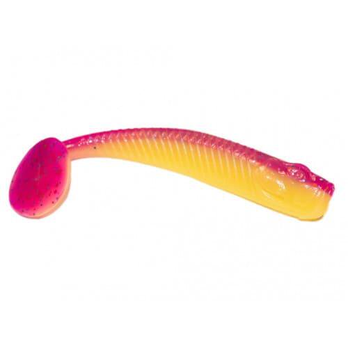 Силиконовая приманка Pro Baits Krokodile 100мм желто-розовая купить,NaN