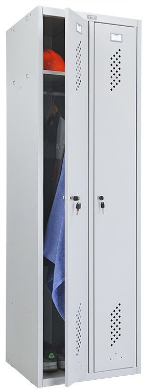Шкаф локер Практик СТАНДАРТ LS-21, 50x57.5x183 см, серый