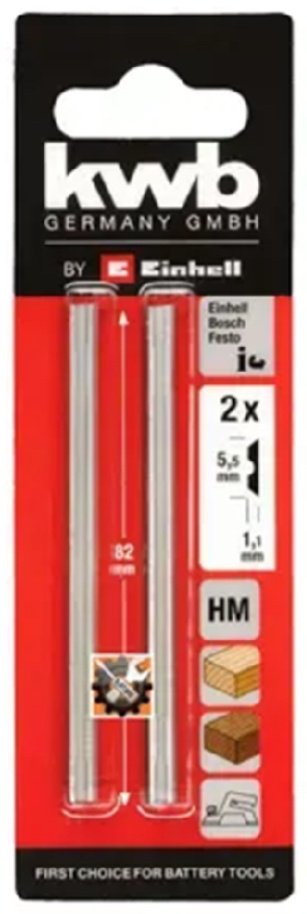Нож для рубанка Лезвия для электрического рубанка Einhell 2 HM-Wendemes. 5,5x82,0x1,1 (49568315)