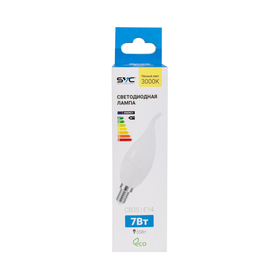 Лампа светодиодная SVC LED CB35-7W-E14-3000K теплая купить,345