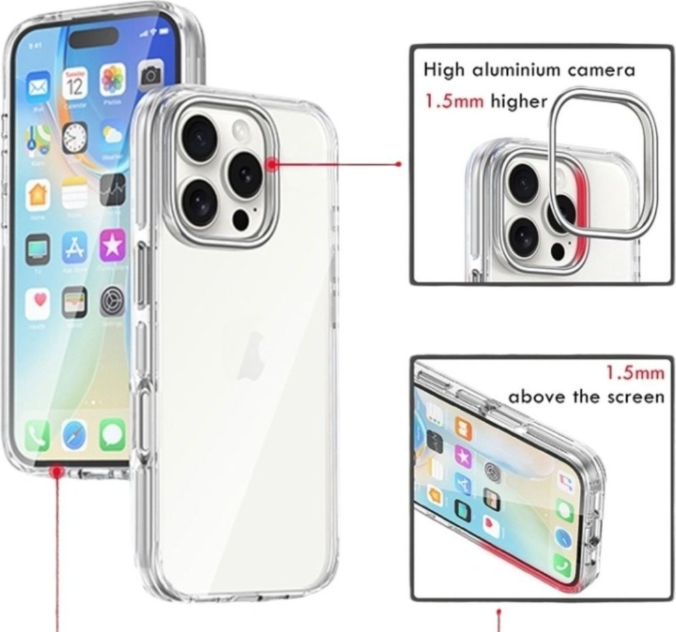 Чехол Clear Case для Apple iPhone 16 Pro прозрачный купить,1270
