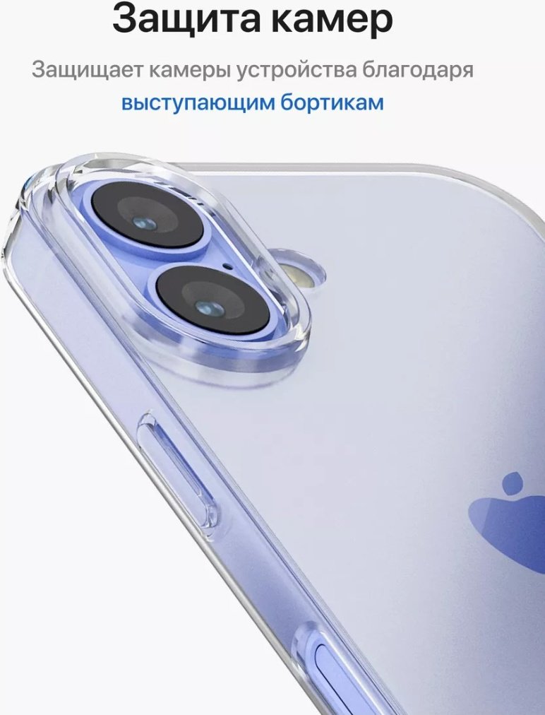 Чехол для Apple iPhone 16 прозрачный - ForteMarket Чехол для Apple iPhone 16 прозрачный купить,484