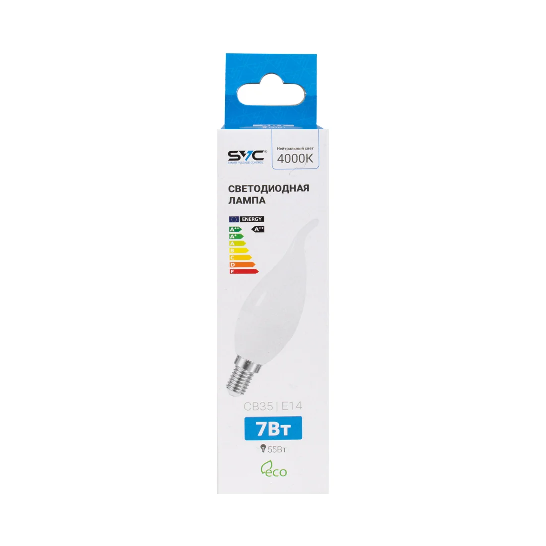 Лампа светодиодная SVC LED CB35-7W-E14-4000K нейтральная купить,345
