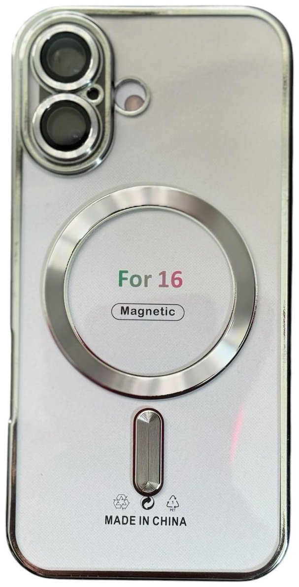 Чехол для Apple iPhone 16 серебряный купить,966