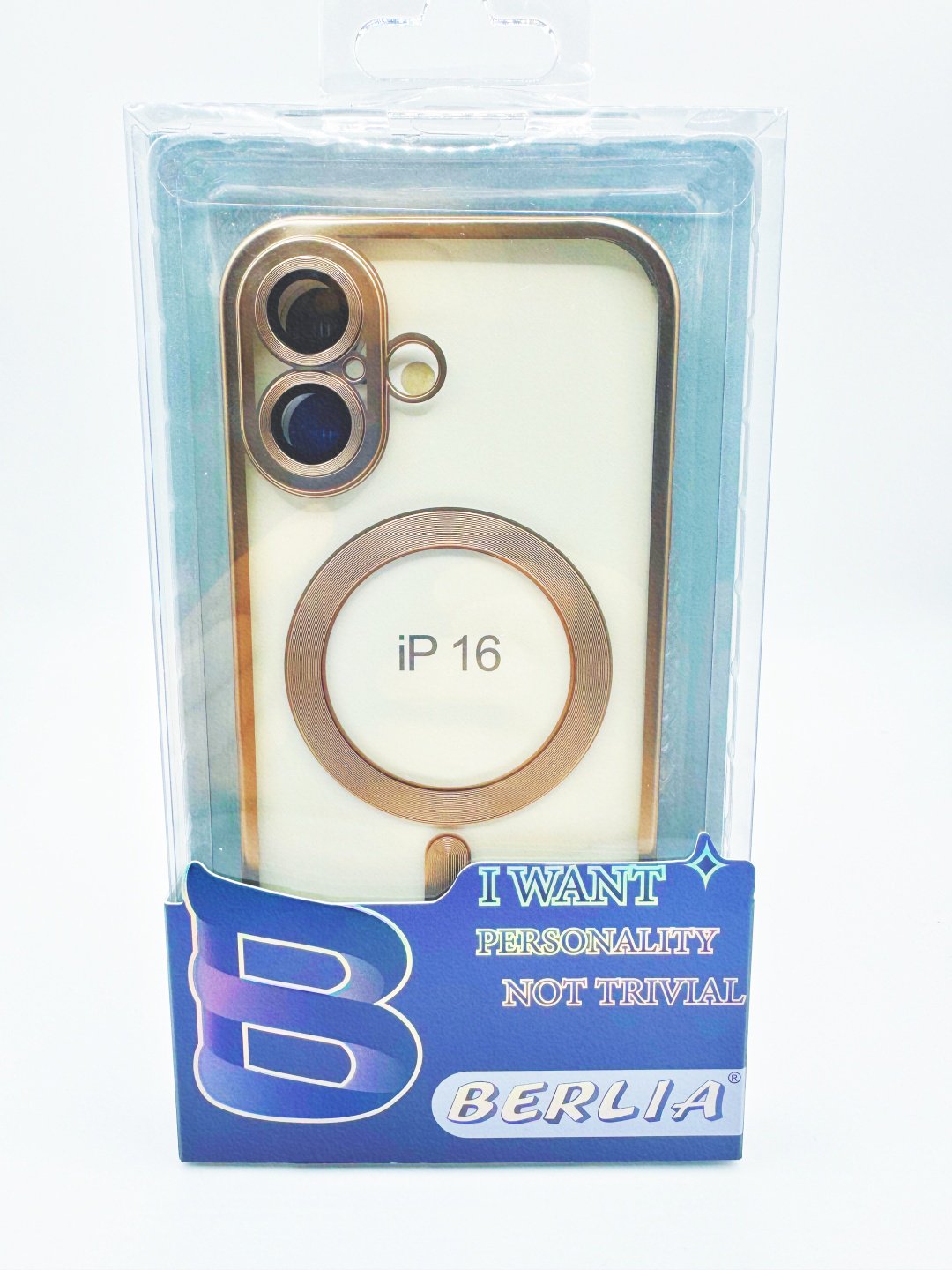Чехол BERLIA для Apple iPhone 16 золотой купить,970