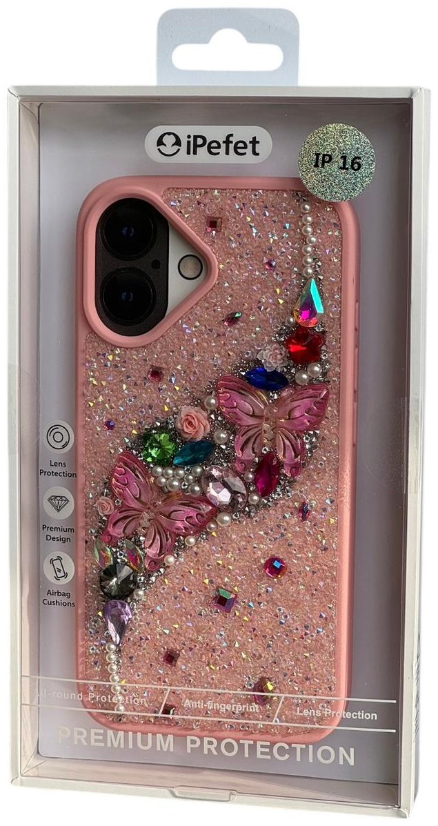 Чехол для Apple iPhone 16 розовый купить,7570