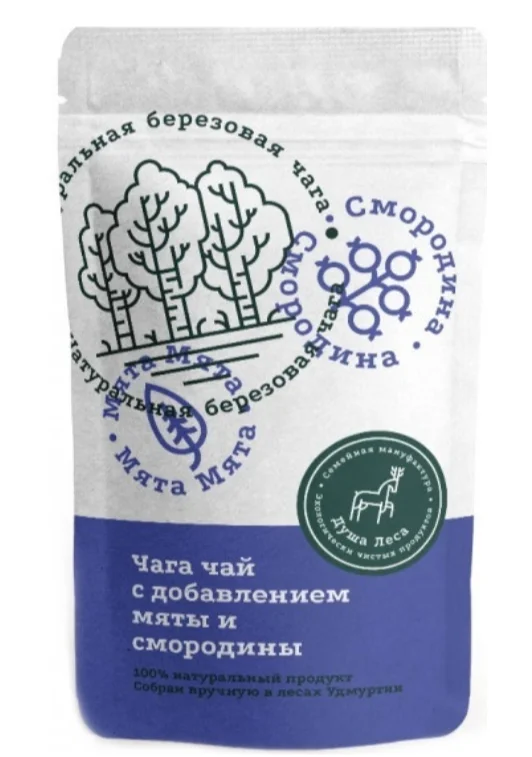 Чай чага GoodTraditions смородина и мята 100 гр  купить,NaN