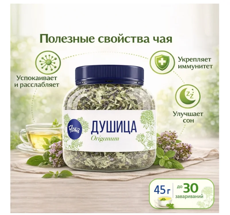 Чай травяной Floris душица 45гр купить,NaN