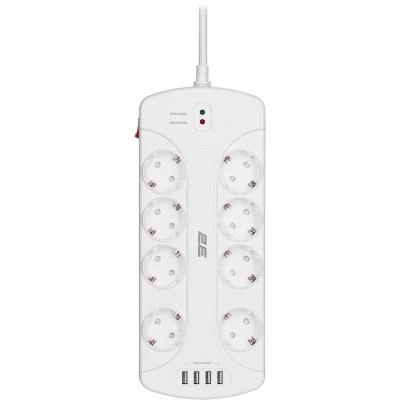 Сетевой фильтр 2E 8XSchuko 2E-SP815M3USBWH 3m White купить,NaN