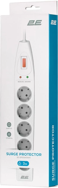 Сетевой фильтр 2E 5XSchuko 2E-SP515M3WH 3m White купить,NaN