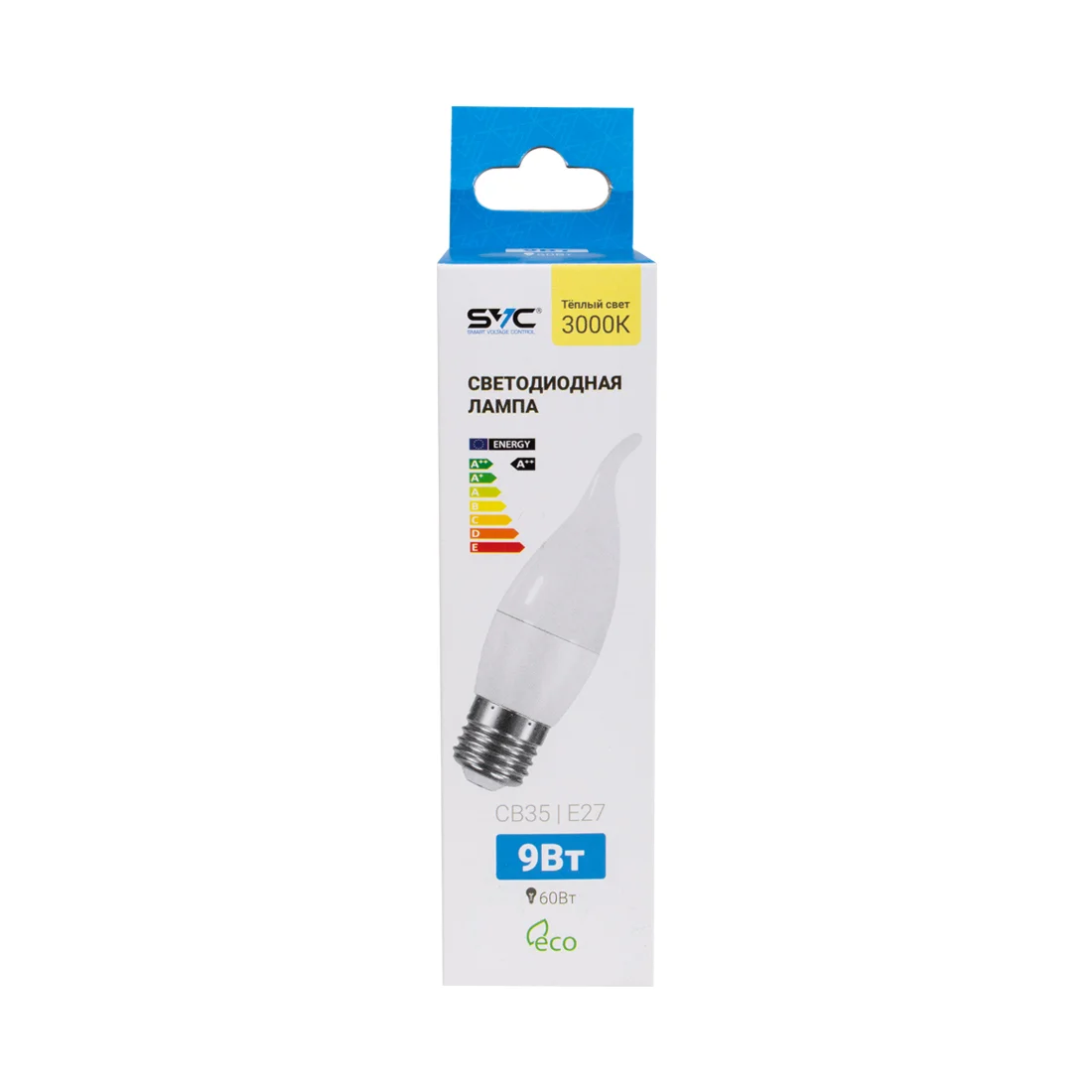 Лампа светодиодная SVC LED CB35-9W-E27-3000K теплая купить,325
