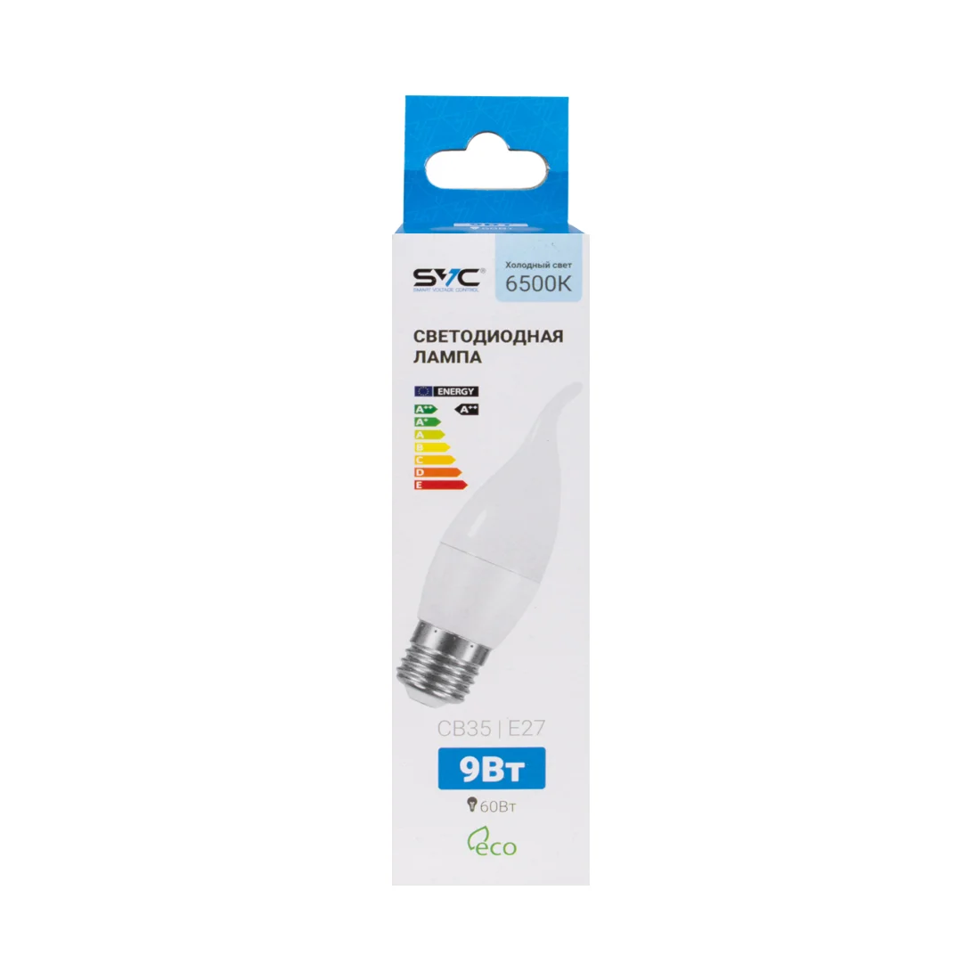 Лампа светодиодная SVC LED CB35-9W-E27-6500K холодная купить,325