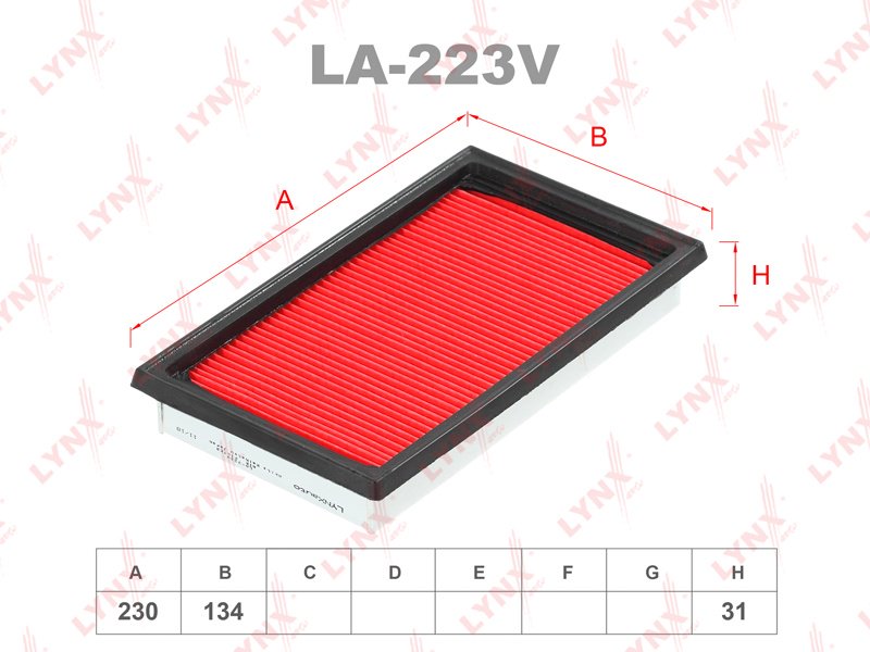 LYNXauto воздушный фильтр LA223V купить,3012