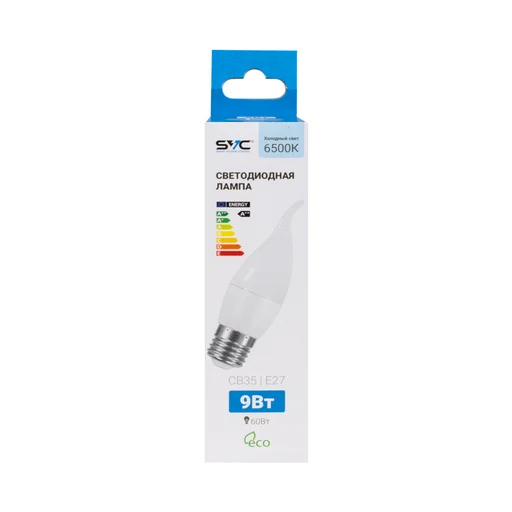 Лампа светодиодная SVC LED CB35-9W-E27-6500K холодная