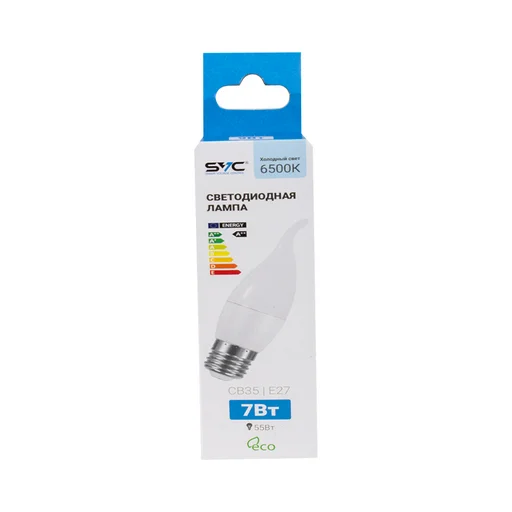 Лампа светодиодная SVC LED CB35-7W-E27-6500K холодная