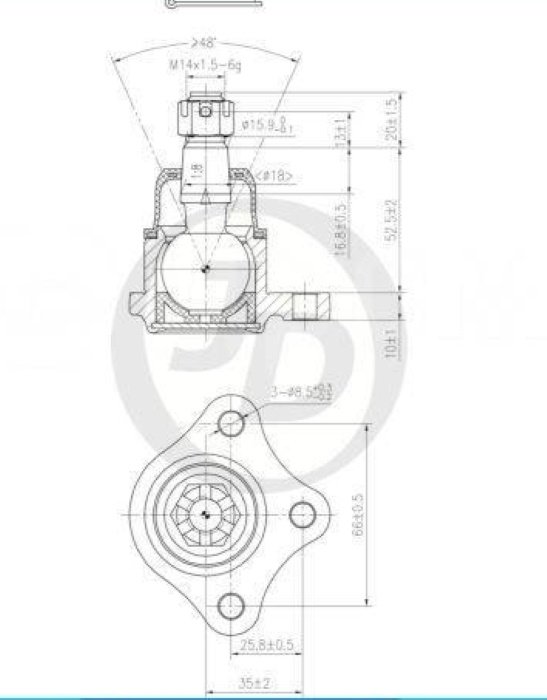 JD опора шаровая JSB0114 купить,4758