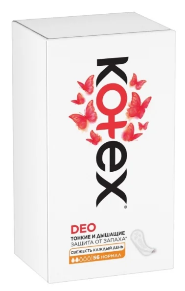 Прокладки ежедневные Kotex Deo нормал 56шт купить,NaN