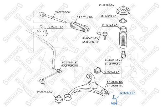 Stellox опора шаровая 52-02604-SX купить,3923