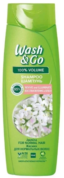 Шампунь Wash&Go 100% объем жасмин 180мл купить,NaN