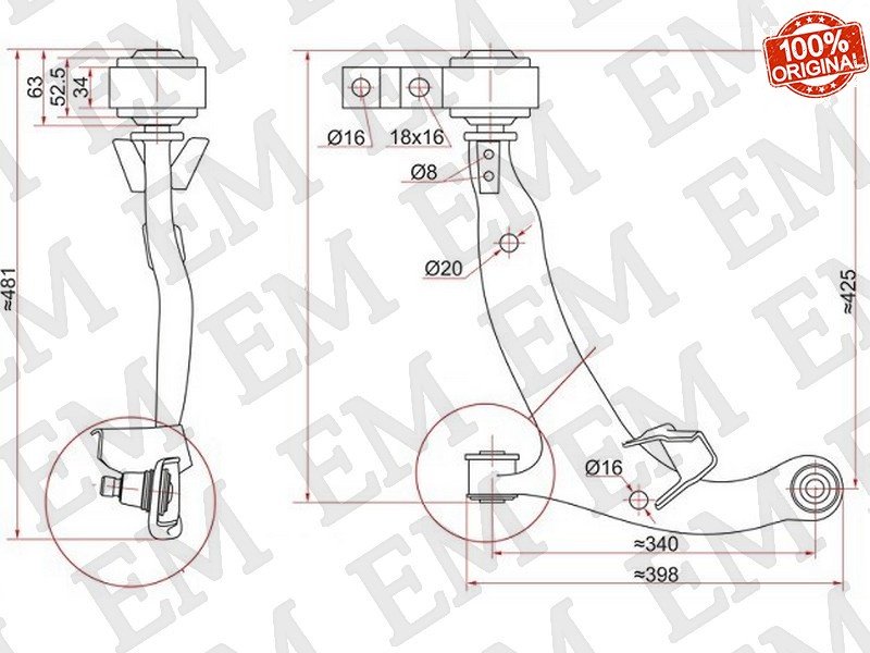 SAT рычаг подвески ST-54501-9W20C купить,29600