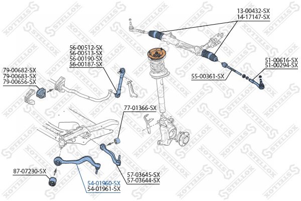 Stellox рычаг подвески 54-01960-SX купить,24550